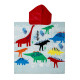 Полотенце пончо, голубое. Семья динозавров. 60*60 см.