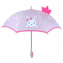 Детский зонтик, розовый. Зайка с короной.