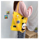 Сумка-рюкзак детский, шоппер, желтая. Панда.