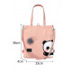 Сумка-рюкзак детский, шоппер, розовая. Панда.