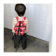 Детский рюкзак с шипами, красный. Виды динозавров.