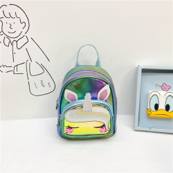 Детский рюкзак с силиконовым карманам, разноцветный. Симпатичный единорог.