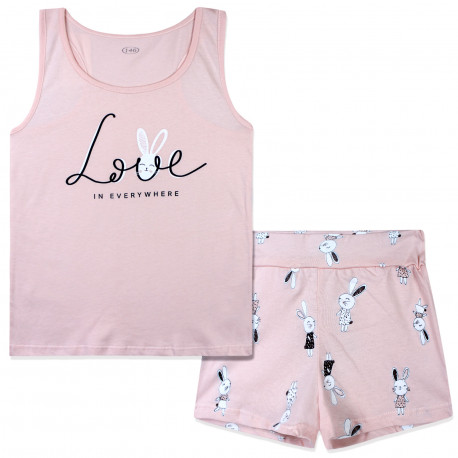 Пижама для девочки, розовая. Love.