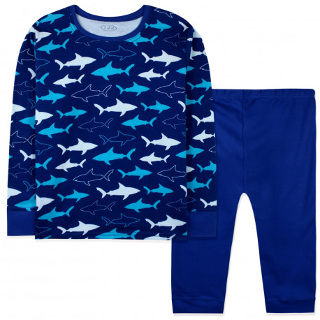 Пижама для мальчика, темно-синяя. Акулы.