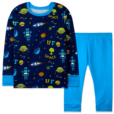 Пижама для мальчика, сине-голубая. НЛО.