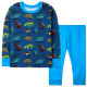 Пижама для мальчика, сине-голубая. Динозавры и скелеты.