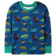 Пижама для мальчика, сине-зеленая. Динозавры и скелеты.