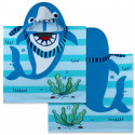 Полотенце-пончо, пончо, голубое. Морская акула. 60*120 см. Микрофибра.