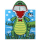 Полотенце-пончо с рюкзачком, зеленое. Зубатый крокодил. 75*150 см. Микрофибра.