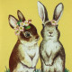 Пижама для девочки, желтая. Милые кролики.