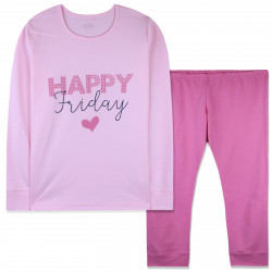 Пижама для девочки, розовая. Веселая пятница.