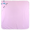 Полотенце с уголком, пеленка с уголком, розовое. Единорог. 90*90 см.