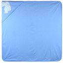 Полотенце с уголком, пеленка с уголком, голубое. Заяц. 90*90 см.