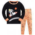 Пижама для мальчика, черная. Космонавт - серфер.