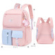 Детский рюкзак, школьный, розовый с голубым. Радужный единорог.