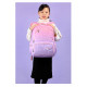 Детский рюкзак, школьный, розово-сиреневый. Радуга и звезды.