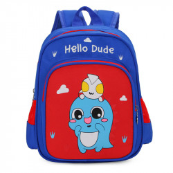 Детский рюкзак, синий. Дино и покемон.