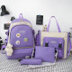 Набор школьный! Рюкзак, сумка, пенал, сумочка. Фиолетовый. Стильные значки.