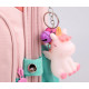 Детский каркасный рюкзак, школьный, розовый. Ушки зайца.