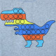 Пижама для мальчика, с начесом, синяя. Динозавр попит.