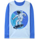 Пижама для мальчика, синяя. Космонавт на скейте.
