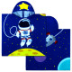 Полотенце-пончо, пончо, темно-синее. Космонавт. 60*120 см. Микрофибра.