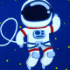 Полотенце-пончо, пончо, темно-синее. Космонавт. 60*120 см. Микрофибра.
