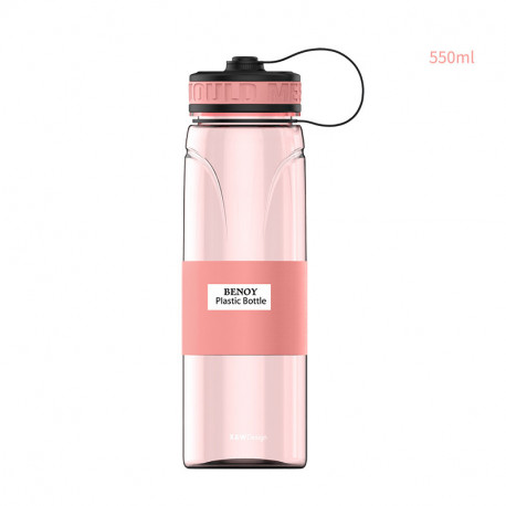 Бутылка пластиковая, бутылка для спорта, розовая. Benoy. 550 мл.