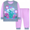 Пижама для девочки, с начесом, розовая. Кошечка и подарки.