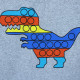 Пижама для мальчика, с начесом, темно-синяя. Динозавр попит.