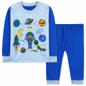 Піжама з начосом для хлопчика, синій. Астронавт у космосі.