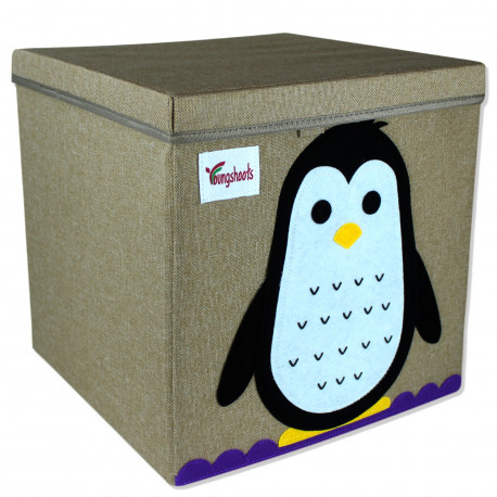 Складной ящик для игрушек со съемной крышкой. Пингвин.