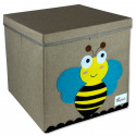 Складной ящик для игрушек со съемной крышкой, коричневый. Пчелка.