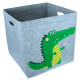Складной ящик фетровый для игрушек, серый. Крокодил с леденцом.
