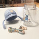 Бутылка со звездочкой детская пластиковая, поильник, голубая. Мишка. 350 мл.