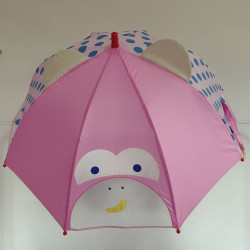 Детский зонтик, розовый. Обезьянка.