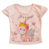 Футболка для девочки,персик. Единорог.
